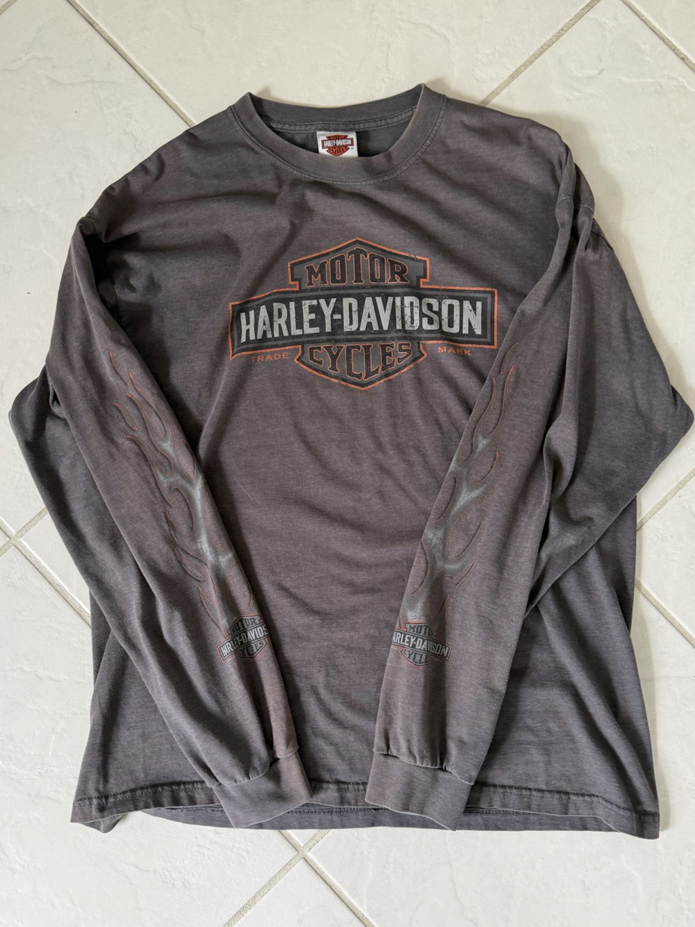 Vintage Harley-Davidson Flames Long Sleeve Tee